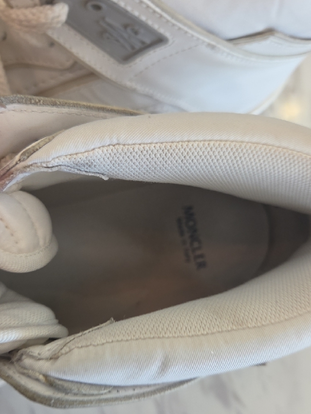 Moncler White High-Top Athletic Sneakers - Picture 13 of 15